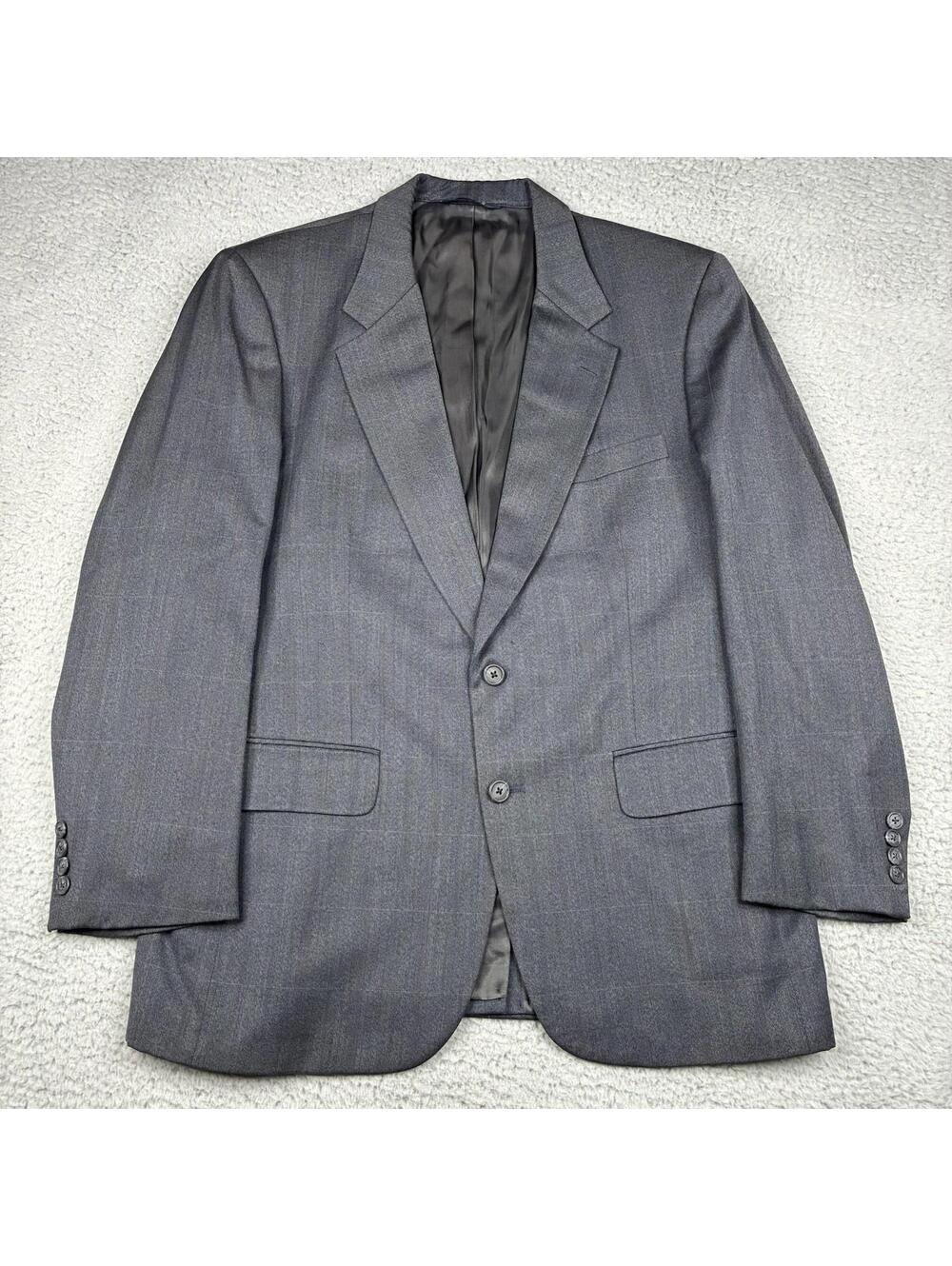 Vintage Burberrys Blazer Mens 44R Gray Wool Union Made USA Fits Large